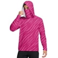 thumbnail image 3 of Havenx Upf 50+ Sun Protection Hooded Shirt for Men Texture Print Long Sleeve Shirt with Mask Rapid Dry Hoodie Shirt Fishing Casual Summer Lightweight Hiking Blouses,Hot Pink L, 3 of 6