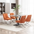 thumbnail image 2 of SEYNAR Modern Velvet Dining Chairs Set of 4 with Metal Frame Legs and Back Pull(Orange), 2 of 6