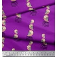 thumbnail image 3 of Soimoi Purple Cotton Voile Fabric Books & Owl Cartoon Print Fabric by the Yard 42 Inch Wide, 3 of 3