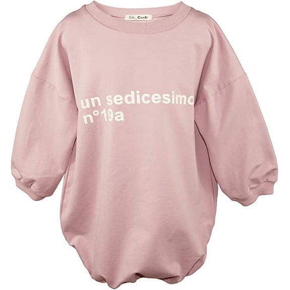 ContiKids Toddler Girls Casual Long Sleeve Oversized Drop Shoulder Long Pink Tee Shirts T-shirt Dress 2-3 Years