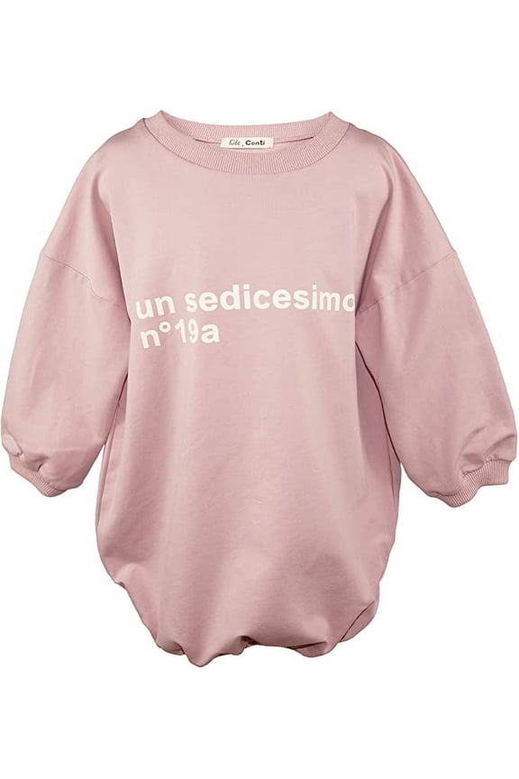 Toddler Girls Casual Long Sleeve Oversized Drop Shoulder Long Pink Tee Shirts T-shirt Dress 5-6 Years
