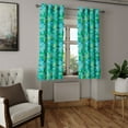 thumbnail image 2 of Ambesonne Teal Grommet Curtain, Cube Pattern Vibrant Color, 50" x 63", Sea Green Blue, 2 of 6