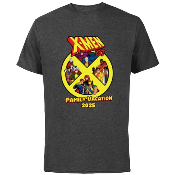 Marvel X-Men ’97 Trip Matching Family Vacation 2025 - Short Sleeve Cotton T-Shirt for Adults - Customized-Charcoal