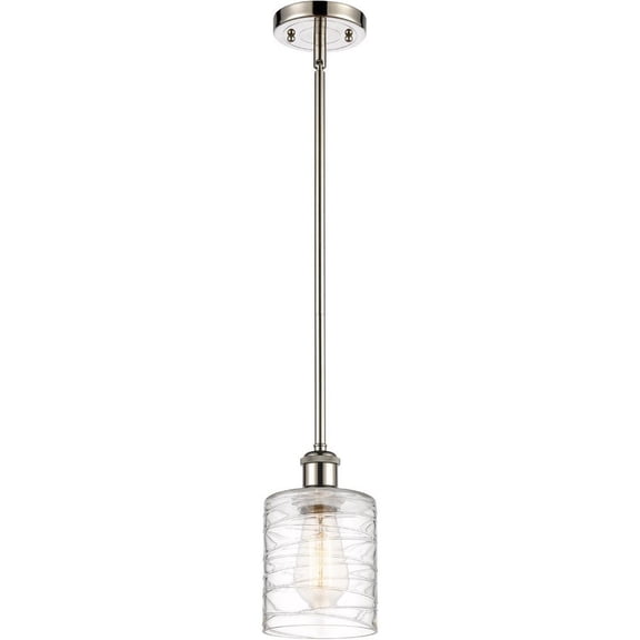 516-1S-PN-G1113 Innovations Lighting Cobbleskill - 1 Light Mini Pendant In Art Nouveau Style-8 Inches Tall and 5 Inches Wide-Polished Nickel
