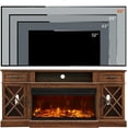 thumbnail image 3 of OKD Farmhouse 3-Sided 70" Fireplace TV Stand for 80" TVs, Entertainment Center with Electric Fireplace and Storage Drawers, Reclaimed Barnwood, 3 of 11