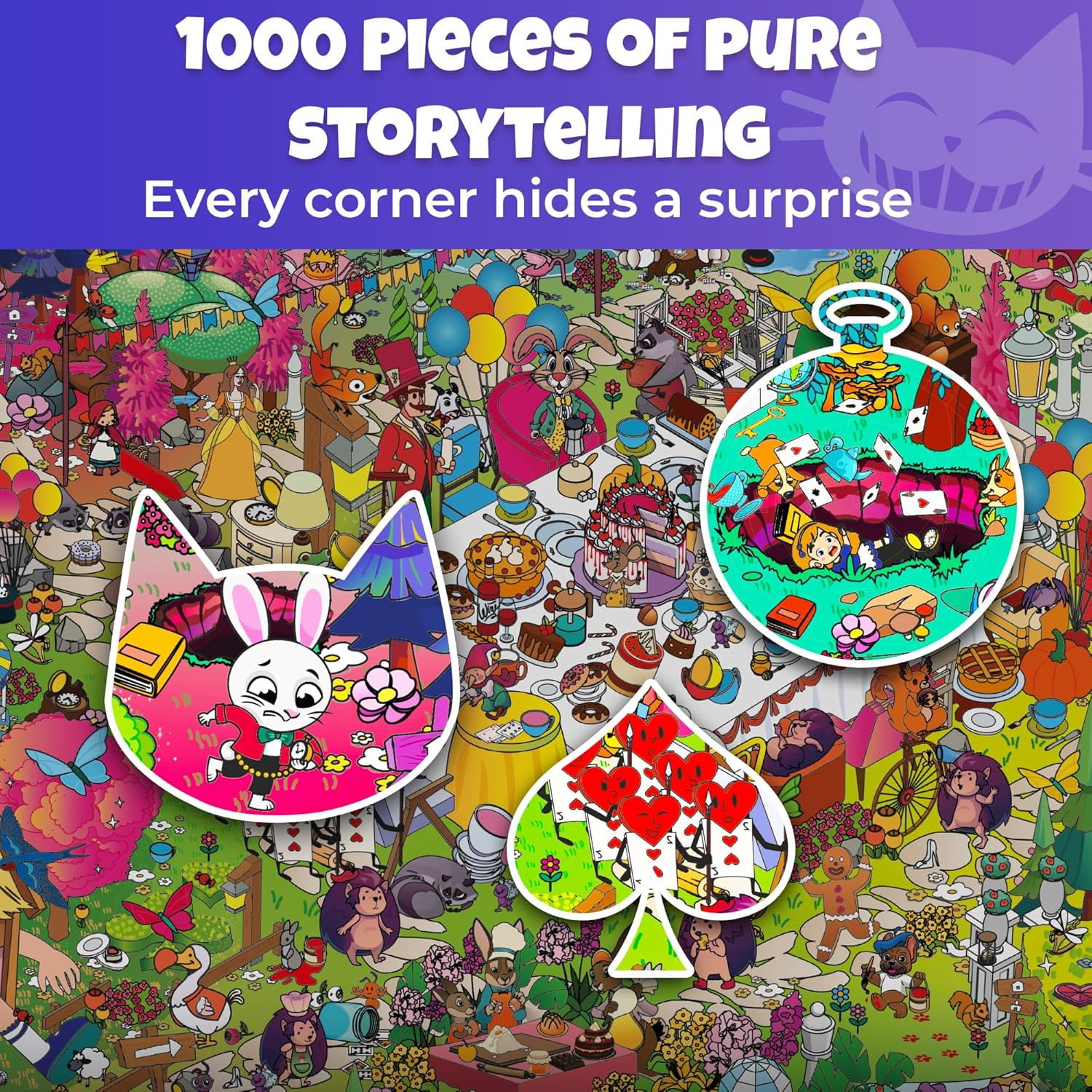 Quokka 1000 Piece Puzzle for Adults Alice in Wonderland — Fantasy Adult Puzzles with Secret Tasks & Fairy Tale