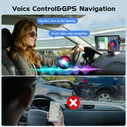 MRQ 9 Portable Wireless Apple Carplay & Android Auto,2.5K Dash Cam,1080p Backup Camera, Car Audio Receivers GPS Navigation Mirror Link, Bluetooth,FM, Siri
