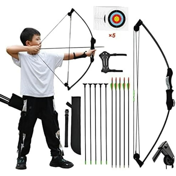 Piaoyu Bow and Arrow for Teens Beginner Archery Set for Youth Shooting Practice Compound Bow,Backyard and Outdoor Archery Training Middle School Boy Gifts