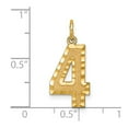 thumbnail image 2 of 14k Yellow Gold Solid Satin Large Sparkle Cut Sport game Number 4 Charm Pendant Necklace Measures 25.6x10.8mm - Bead Cha, 2 of 2