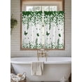 thumbnail image 4 of Green Spring Botanical Bathroom Window Curtain, Weeping Eucalyptus Butterfly Light Filtering Coffee Kitchen Curtains, Bedroom Living Room Curtains 2 Panel 84"x45", 4 of 6