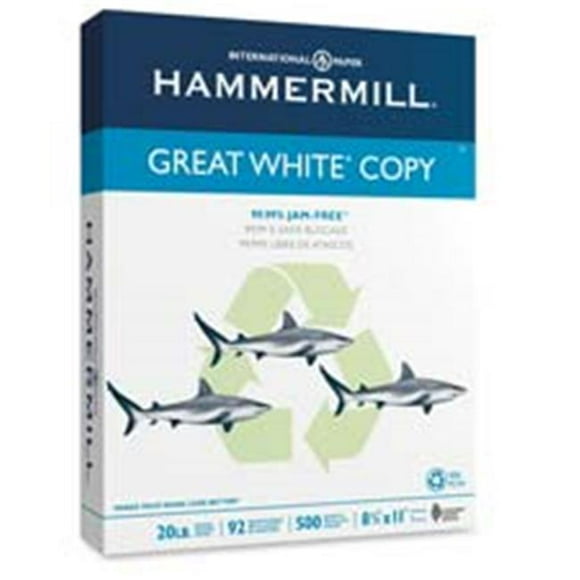 Hammermill Copy Paper- 20Lb- 92 GE-102 ISO- 8-.50in.x11in.- 5000-CT- White