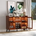 thumbnail image 1 of BeesClover Wine Bar Cabinet with LED Light, Liquor Cabinet Coffee Bar Kitchen Buffet Sideboard Storage with Wine Rack and Glass Holder for Home Living Room Dining Room, 1 of 5