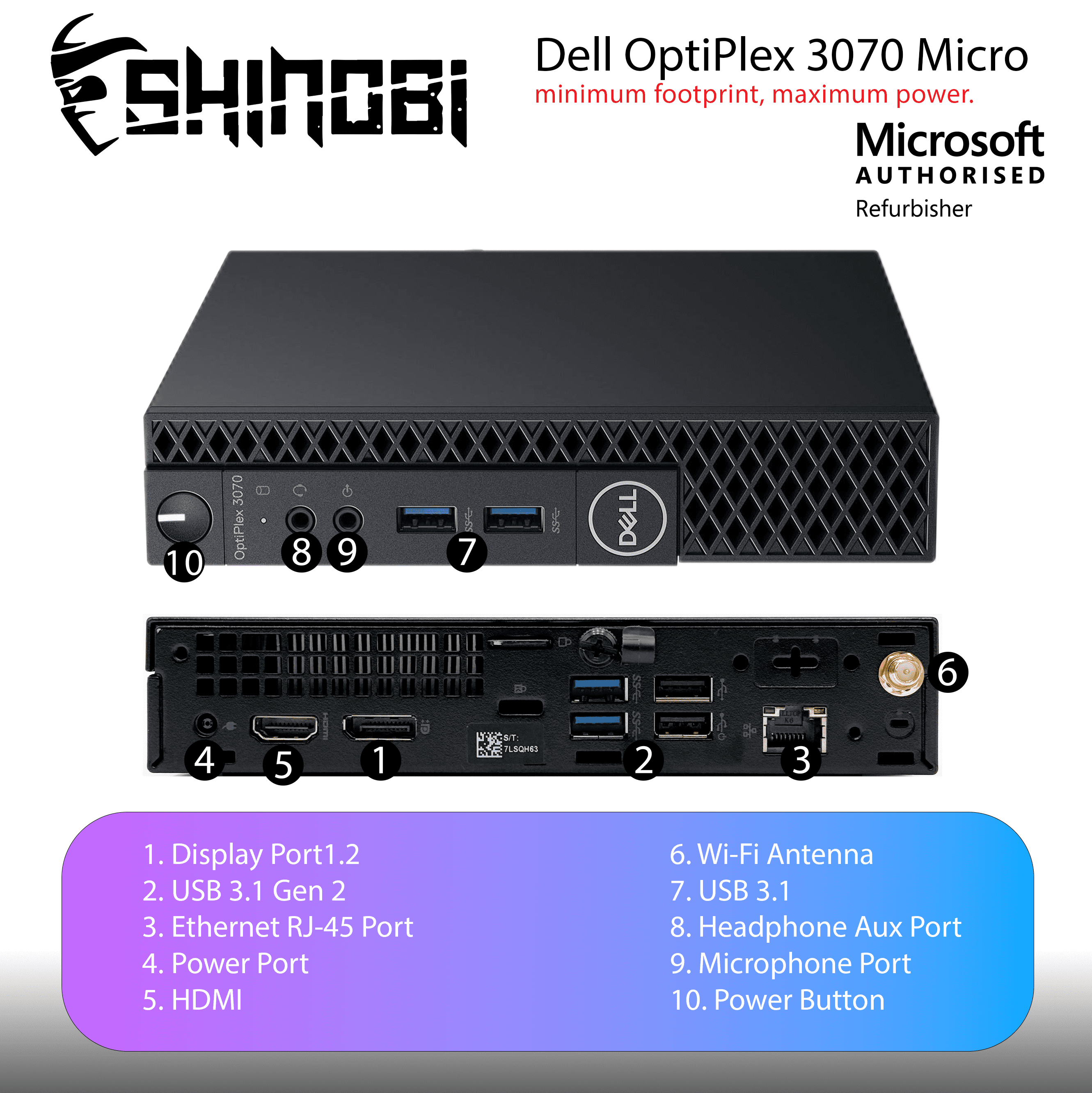 Restored Dell 3070 OptiPlex Mini PC | Intel Core i5-9500T | 8GB RAM | 256GB NVMe | Built in AX210 Wi-Fi BT | Windows 11 Pro | Mini Desktop Computer (Refurbished)