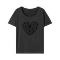 thumbnail image 4 of Camisas de manga corta para mujer, cuello redondo, transpirables, clásicas, estampadas, de verano, para desplazamientos. XL, 4 of 9