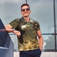 thumbnail image 5 of Daiia Dinosaur Bald Eagle Pattern Men’s Polo Shirts,Solid Deck Shirt,Classic Fit, Breathable Cotton Polo for Casual and Sport Wear-Large, 5 of 7