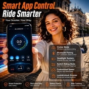 Electric Scooter for Adults and Teens, 350W Motor, 19 MPH Top Speed, Up to 19 Miles Range, 8.5” Solid Tires, Folding Commuter E Scooter with App and Dual Brake System