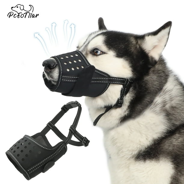 PcEoTllar Dog Muzzle, Soft Leather Muzzle Anti Biting Barking Chewing
