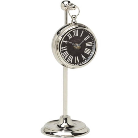 Uttermost Pocket Watch Nickel Marchant Black Desktop Clock