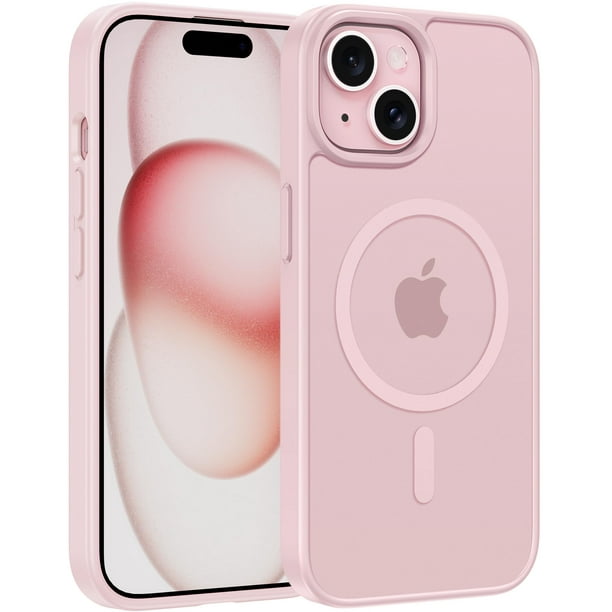 Funda de teléfono FNTCASE para iPhone 15, color rosa magnético mate