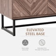 thumbnail image 5 of HOMCOM Sideboard Buffet Cabinet, Chevron Double Door Kitchen Cabinet, Accent Cabinet with Adjustable Shelf, Walnut, 5 of 6