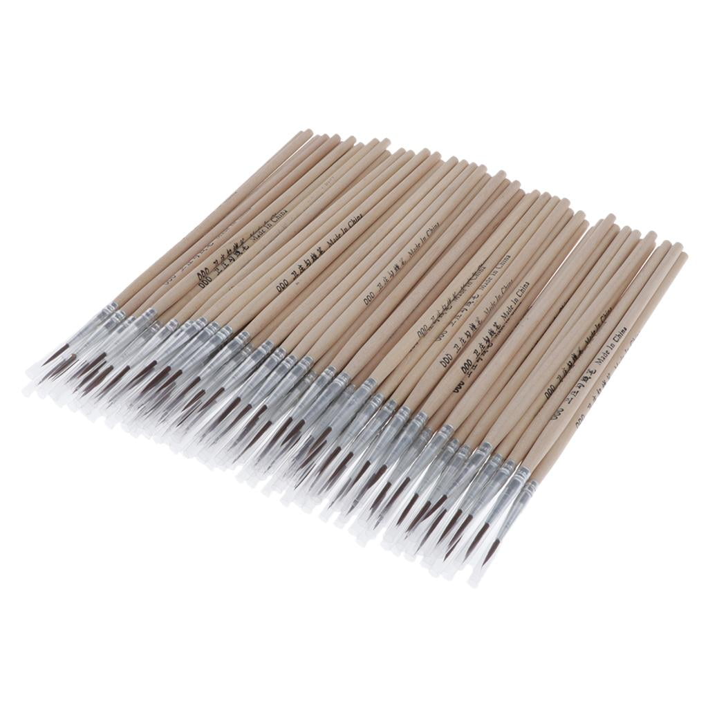 100x Lots Wooden Pointed Tips Brush Painting , 7x2mm