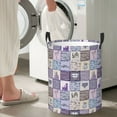 thumbnail image 5 of Rateoe Lavender Flowers Pattern Round Laundry Hamper Basket, Tall Hamper Basket for Blanket Storage, Nursery Clothes Hamper for Laundry in Bedroom and College Dorm-Medium, 5 of 6