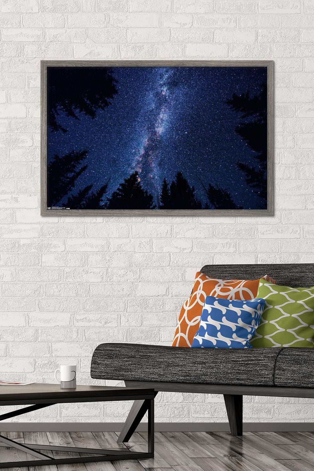 Milky Way At Night Wall Poster, 14.725" x 22.375" Framed