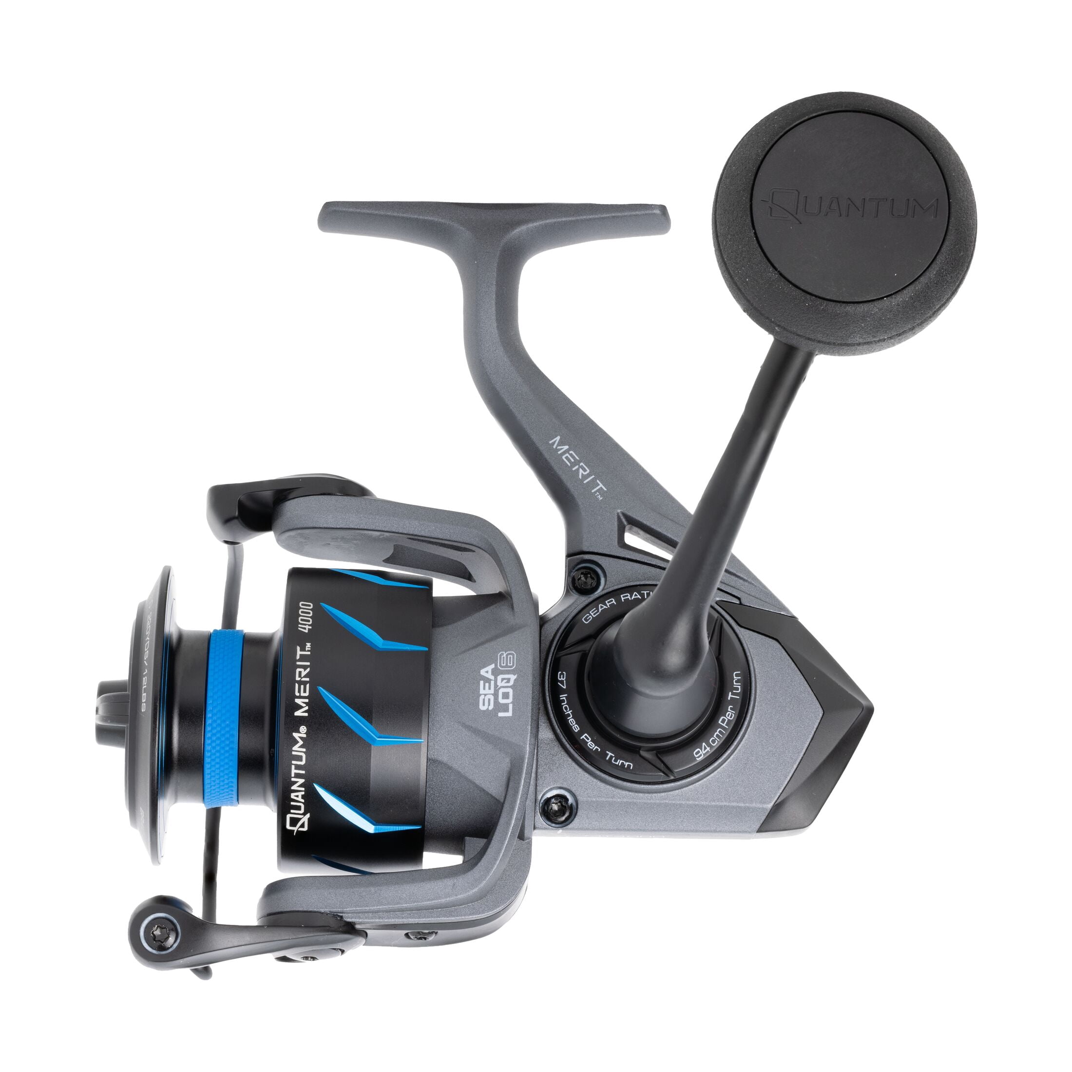 Quantum Merit Spinning Fishing Reel, Size 4000, 6.2:1 Gear Ratio, 4+1 Bearings (Clam Packaging)