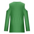 thumbnail image 4 of Tao Tao Womens Cold Shoulder Tops and Blouses, Long Sleeve Shirts Criss Cross Scoop Neck Tops Fall Clohtes 2025 Trendy Green M, 4 of 5