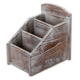 thumbnail image 4 of MyGift 3 Slot Rustic Wood Remote Control Storage Caddy, Torched Brown, 4 of 5