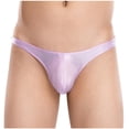 thumbnail image 3 of HVOBTTY Mens Casual Classic Briefs, Everyday Comfortable Briefs for Men, Men's Fashionable Soft Solid Color High Elasticity Mid Waist Daily Briefs Purple, M, 3 of 5