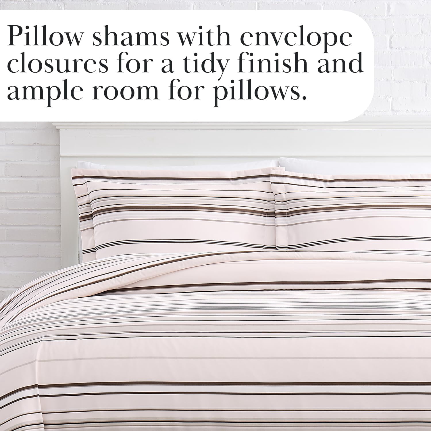 Southshore Fine Living, Inc. Coastal Stripes Collection - Soft, Wrinkle, Fade, & Stain Resistant, Easy Care, Oversized Duvet Cover Set, King/California King, Taupe