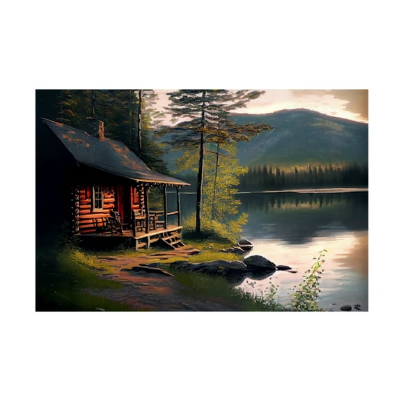 Canvas Wall Art - Sasha 'Cabin II' Wall Art for Living Room, Bedroom, or Office Décor by Trademark Fine Art - 19 x 12 Inches