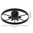 thumbnail image 2 of Rustic Industrial Wrought Iron Wheel Farmhouse Ceiling Lamp 6-Light Chandelier, 2 of 15