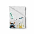 thumbnail image 2 of Alien Soft Flannel Fleece Throw Blanket, Monsters Funny Silly Faces Cartoon, Cozy Plush for Indoor and Outdoor Use, 70" x 90", White Multicolor, by Ambesonne, 2 of 6