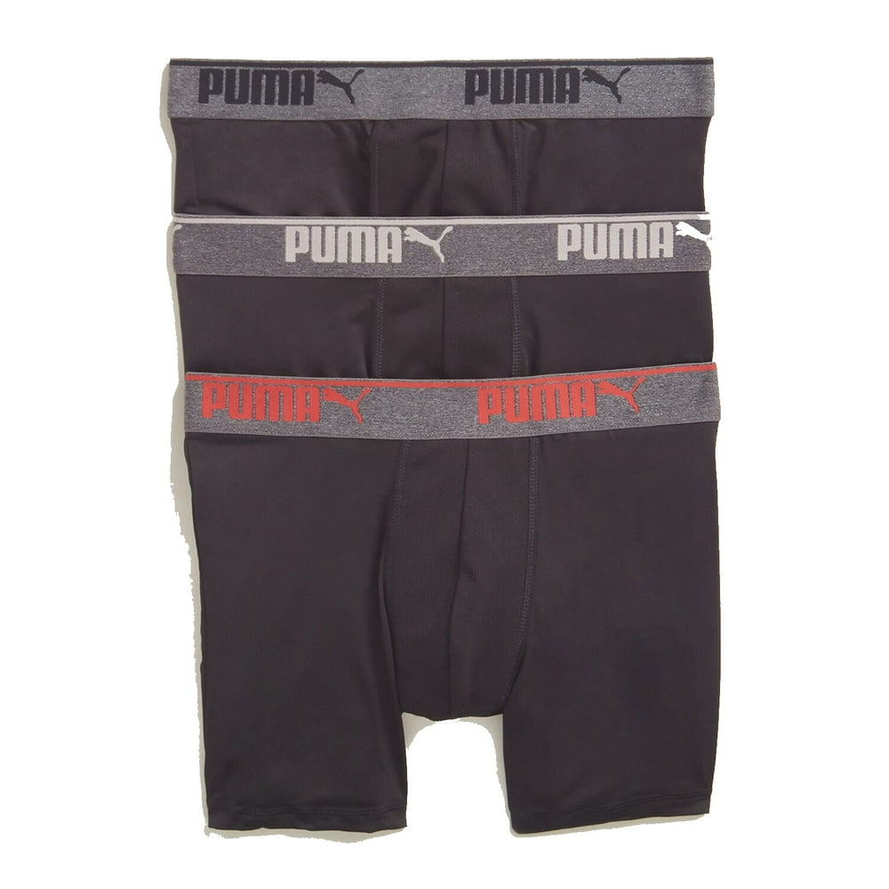 PUMA PUMA MEN'S 3 PACK 5003 BLACK MEDIUM BOXER BRIEF UNDERWEAR