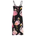 thumbnail image 5 of Flamingo Pattern Sleeveless Dress for Women Clothing Female Women's Summer Skirt, 5 of 7