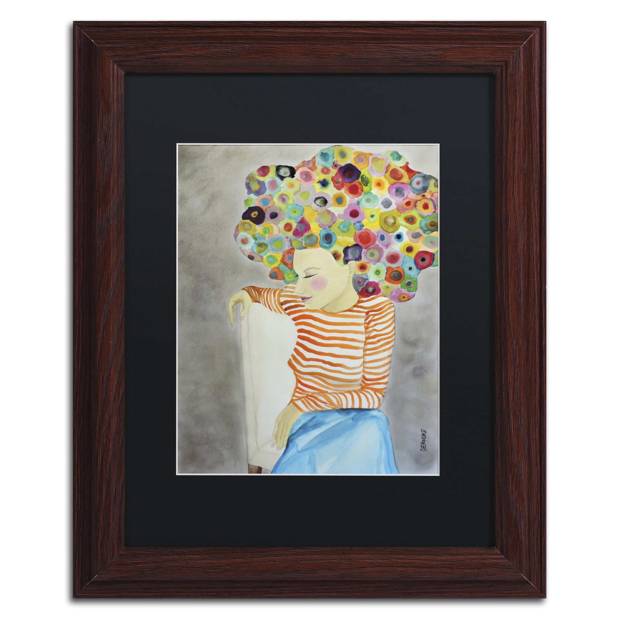 Sylvie Demers 'Marion' Black Matted Framed Art