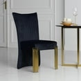 thumbnail image 5 of Theo Dining Chair Set of 2, Retro Midnight Black Velvet, Gold Metal, 5 of 7