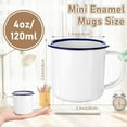 thumbnail image 2 of 18 Pcs 4 oz Enamel Camping Coffee Mugs Mini Metal Mug with Handle Small White Enamel Mug Vintage Round Tea Cup Portable Drinking Cups for Outdoor Indoor Picnic Travel Camping Holiday Gifts, 2 of 6