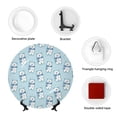 thumbnail image 4 of Cauagu blue Scarf Bear Print Bone China Decorative Plate, Wall Mount Plate Holiday Decor Decorative Ceramic Plates with Stand Elegant Household Plates Decorative-6in, 4 of 6