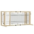 thumbnail image 5 of Pefilos 70" Wide Freestanding Pet Dog Gate for Dogs, 40"-70" Adjustable Wood Dog Fence, Beige, 5 of 15