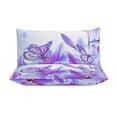 thumbnail image 3 of 3 Pcs Soft Bedding Set, Includes 1 Duvet Cover with Zipper And 2 Pillow Shams,Purple Butterfly King(102"×90"), 3 of 8