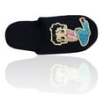 thumbnail image 2 of Betty Boop Ultra-Soft Adult Women Plush Pinup Scuffs Cozy Non-Skid Slippers (Size Medium Black Sparkle ), 2 of 4