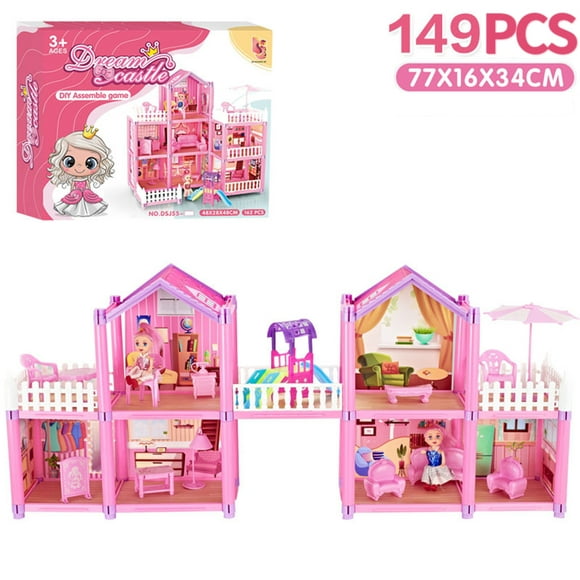 Leadingstar Doll House Girl Villa Princess Castle Set Children Play House Simulation Assembled Toys Gifts For Birthday
