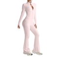 thumbnail image 2 of adaychics Yoga Outfits for Womens 2 Piece Set Long Sleeve Bodycon Zipper Jacket and Flared Leggings Set for Workout, 2 of 9