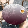 thumbnail image 3 of Romantic Burgundy Round Fitted Table Cover Gradient Waterproof Table Cloth with Elastic Edge Wipeable Tablecloth for Picnic Camping Party Fits 45"-54" Diameter, 3 of 8
