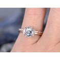 thumbnail image 2 of HeartsAndYou 1.7ct Natural Blue Aquamarine Bridal Set Engagement 100% 14k SOLID Rose Gold, 2 of 6