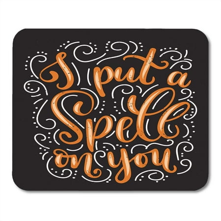 SIDONKU I Put Spell on You Halloween Quote Flourishes and Effect Inspirational Phrase Modern Lettering for Party Mousepad Mouse Pad Mouse Mat 9x10 inch