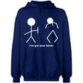 thumbnail image 2 of OXI Hoodie Sweatshirt - I've Got Your Back, Basic Casual Hoodie for Men's and Women Fleece Hoodie Long Sleeve - Navy Blue 2X-Large, 2 of 3